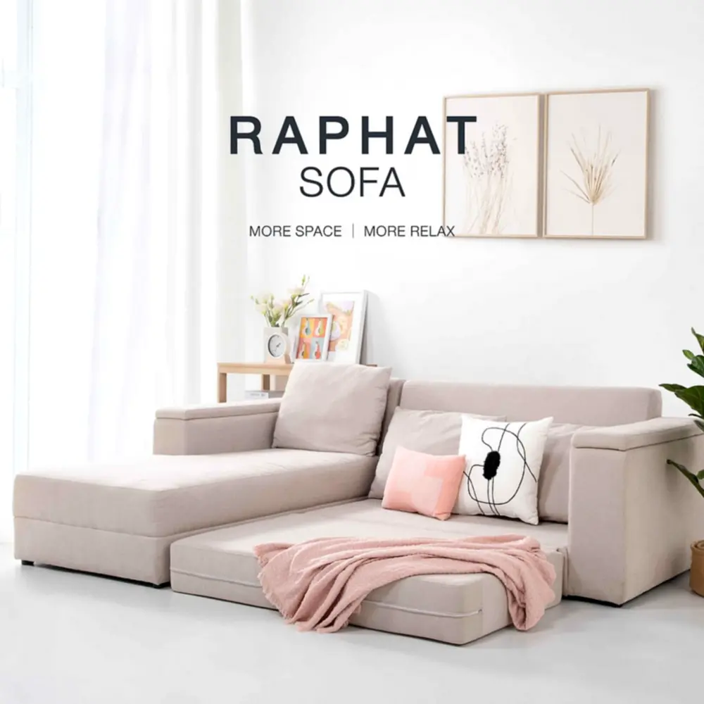 รีวิวโซฟาเข้ามุมซ้าย SB Design Square รุ่น Raphat สีครีม: คุ้มค่าสำหรับพ่อบ้านยุคใหม่